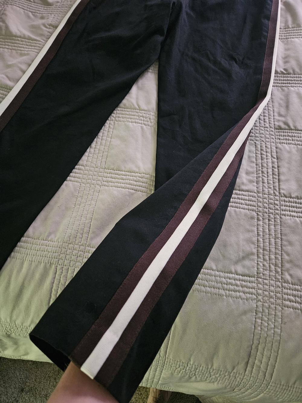 A New Day Sz 2 Track Pants with Brown and White Side Stripes